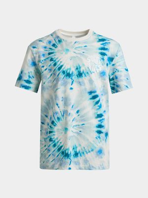 Older Boy's Blue & White Ombre Print T-Shirt