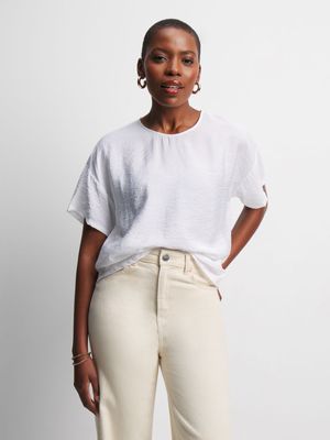 Women's White Boxy T-Shirt