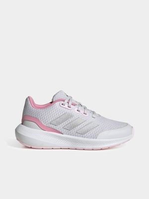 Junior Grade-School adidas Falcon 3.0 Grey/Silver/Pink Shoes