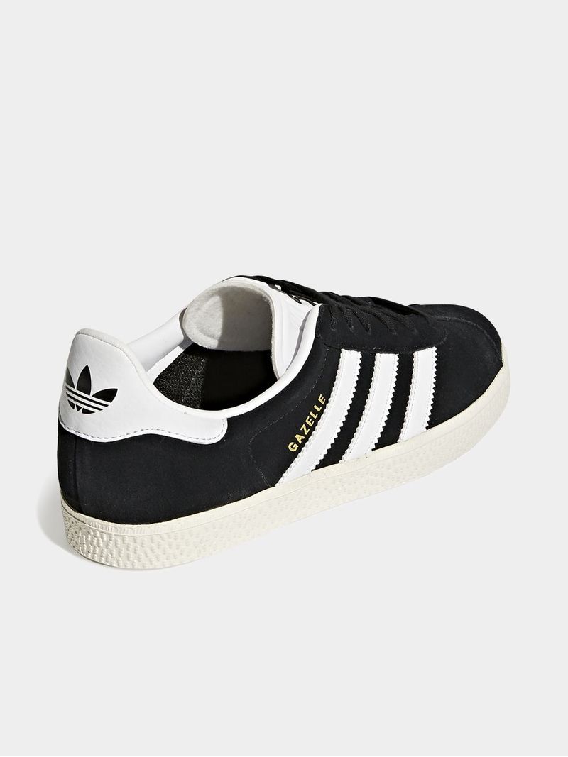 Adidas gazelle black and white junior hotsell