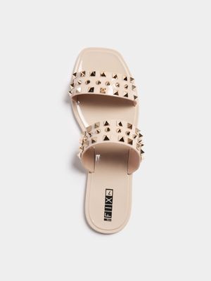 Women's Natural Studded Sandal