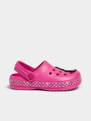 Jet Older Girls Pink Daisy Clogs