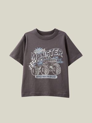 Cotton On Kids Boy Grey Jonny Short Sleeve Print T-shirt