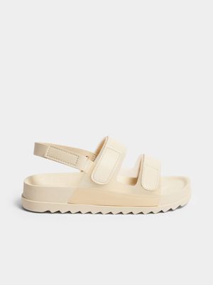 Jet Younger Girls Nude Velcro Sandal