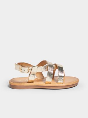 Jet Younger Girls Gold Gladiator Sandals