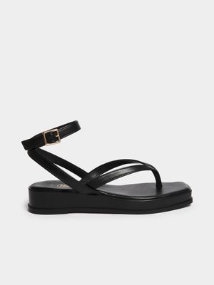 Minimal Thong Ankle Tie Sandals