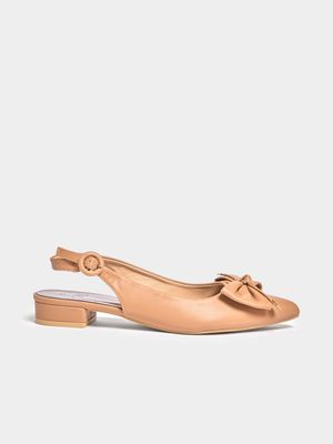 Jet Women's Nude Bow Slingback Court Shoes