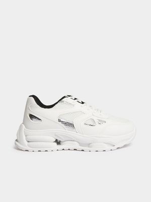 Women's White & Black Chunky Sneakers