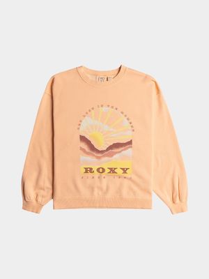 Girl's Roxy Line Up Crew Terry Sweater