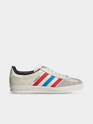 adidas Originals Mens's Gazelle Indoor White/Red/Blue Sneaker