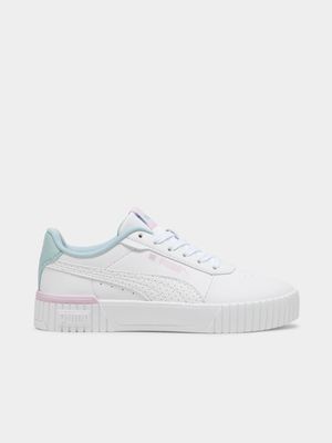 Junior Grade-School Puma Carina White/Pink/Blue Shoes