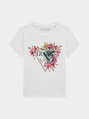 Younger Girl's Guess Pure White T-Shirt