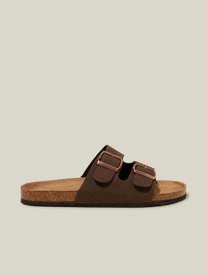 Women's Cotton On Brown Rex Double Buckle Slides