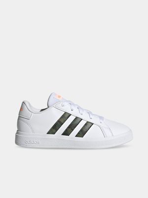 Junior Grade-School adidas Grand Court White/Camo Sneakers