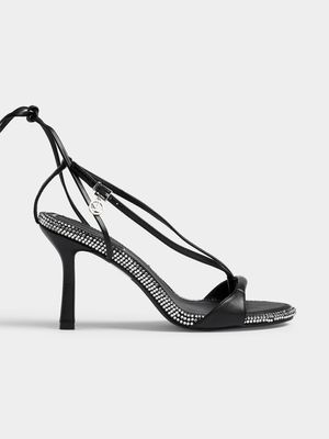 Luella Diamante Strappy Thong Heels