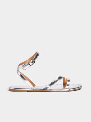 Jet Older Girls Silver Gladiator Sandals