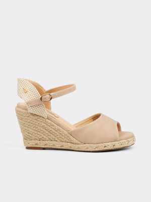 Women's Miss Black Beige Jojo 2 Wedges