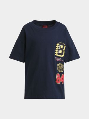 Cotton On Kids Boy Navy License Drop Shoulder Short Sleeve T-shirt