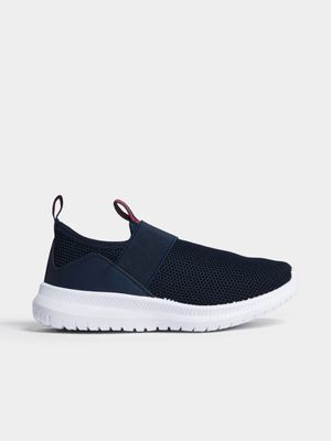 Jet Older Boys Navy Knit Sneaker