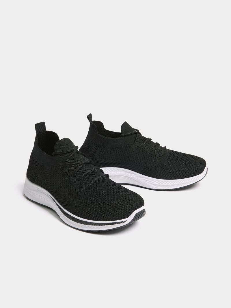 Jet Women s Black Knit Sneakers Bash