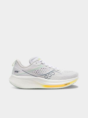 Women's Saucony Ride 17 White/Peel Running Shoes