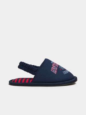 Jet Younger Boys Navy Mule Slippers