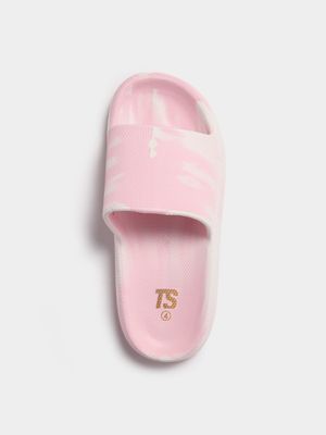 Junior Grade-School TS Blown Pink/White Slides