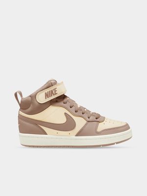 Junior Grade-School Nike Court Borough Ivory/Brown/Sail Sneakers