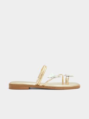 Women's Aldo Gold GLASSWING Flat Sandals