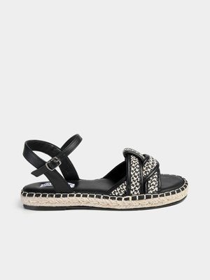 Women's Madison Black Lylah Flat Espadrille Sandals