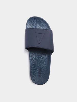 Sneaker Factory Embossed Navy Pool Slides