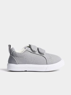 Jet Younger Boys Grey Velcro Court Sneakers