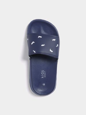 Older Boy's Navy Shark Slides