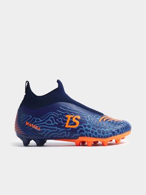 Junior TS Mamba Navy/Orange Laceless FG Boots