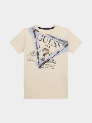 Older Boy's Guess Iced Lemon Yellow  T-Shirt