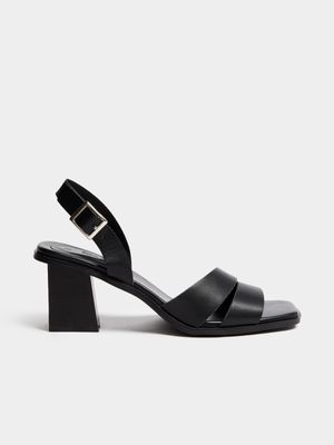 Two Strap Ankle Tie Blockheel Sandals