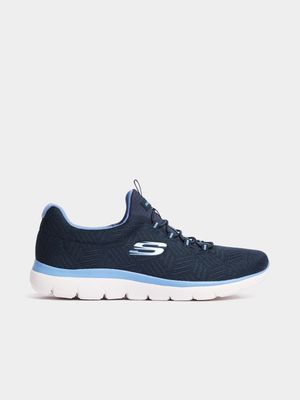 Womens Skechers Summit Navy Mesh/Trim Running Shoes