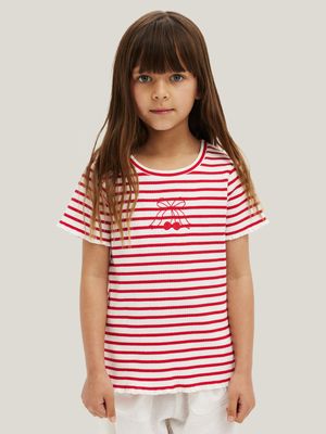 Cotton On Kids Girl Red Raya Rib Baby T-shirt