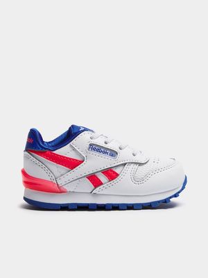 Reebok Toddler CL Leather White/Red Sneaker