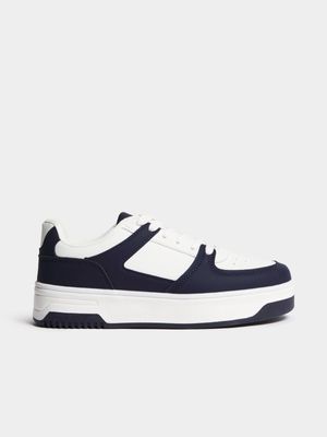 Jet Older Boys Navy/White Court Sneakers