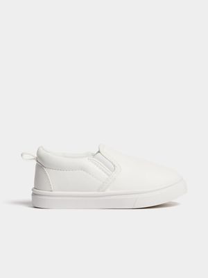 Jet Younger Boys White Slip On Sneakers