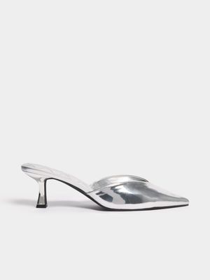 V Vamp Metallic Slip In Mules