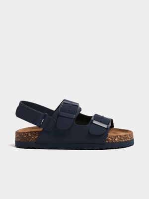 Older Boy's Navy Double Strap Sandals