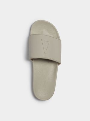 Sneaker Factory Embossed Ecru Pool Slides