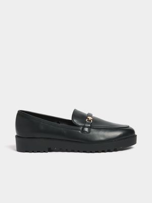 Women's Black Chunky Loafers