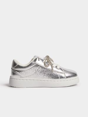 Girls Diamante Bow Lo-Top Sneakers