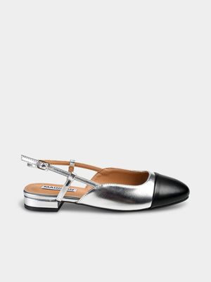 Women's Madison Black Toe Cap Bluma Slingback Shoes