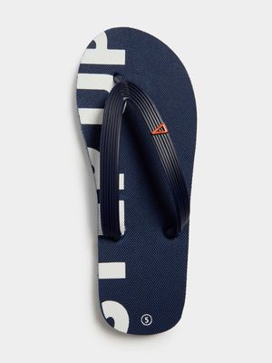 Men's Sneaker Factory Printed Step Up Navy Flip Flop