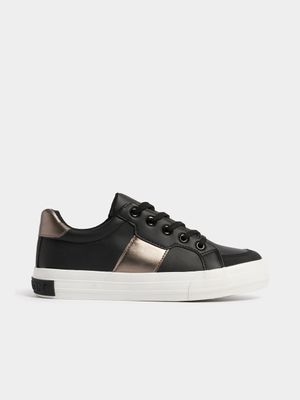 Women's TomTom Low Cut Casual Black/Gold Sneaker