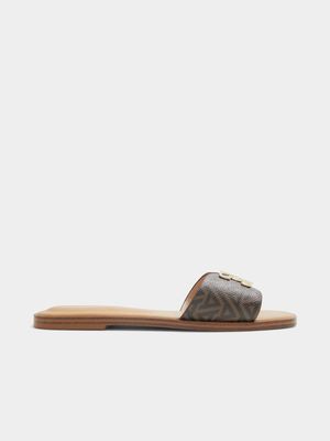 Women's Aldo Black DAMIANA Open Flat Sandals